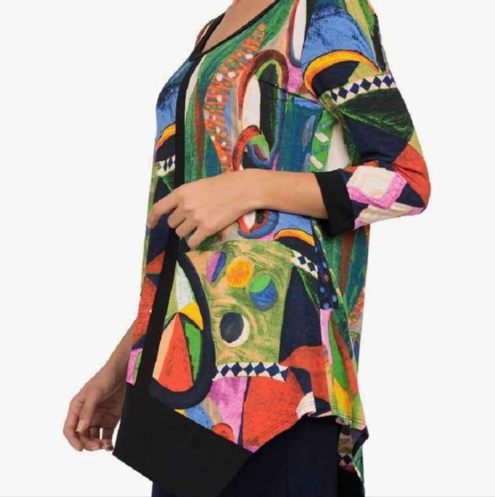 Joseph Ribkoff Tunic Asymmetrical Multicolor - Picture 7 of 8